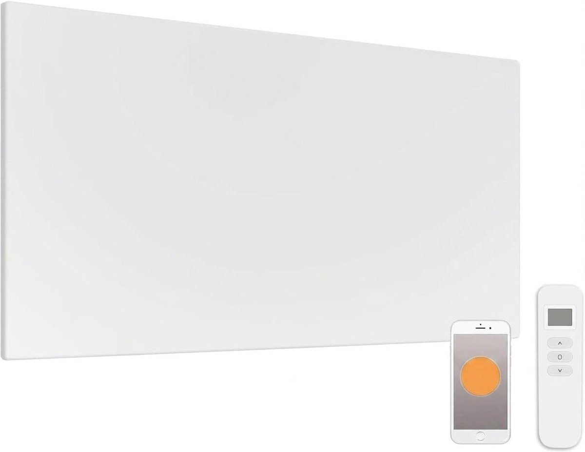 Infraroodpaneel - Verwarmingspaneel - Ruimte Verwarmen - App Bediening - 30 x 120 cm - Wit