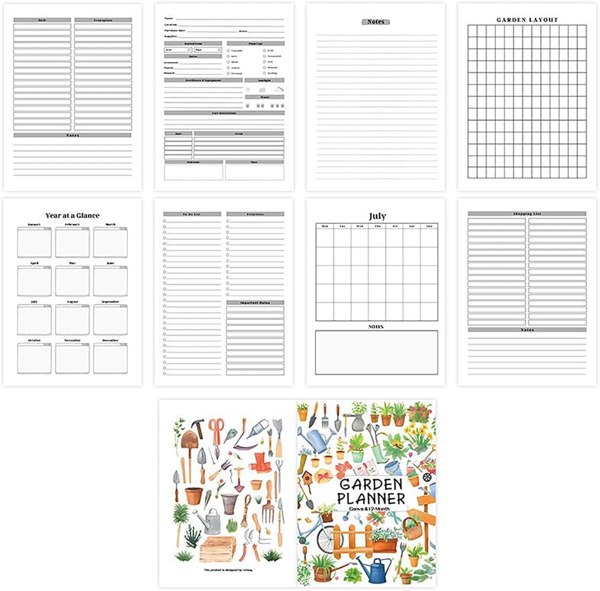 Tuinplanner - Tuinboek Beginners - Tuinieren Plannen - 12 Maanden Volgsysteem - 258x21cm - A — cadeau in Boeken - foto 6