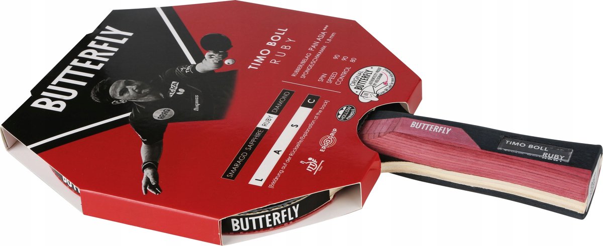 Butterfly Boll Ruby Tafeltennisbatje - Snelheid & Controle
