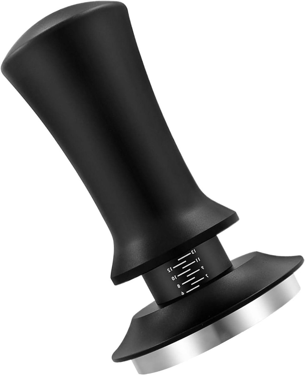 Koffiehandstamper - Espresso Gereedschap - Consistente Druk - Instelbare Diepte - 53 mm - Zwart
