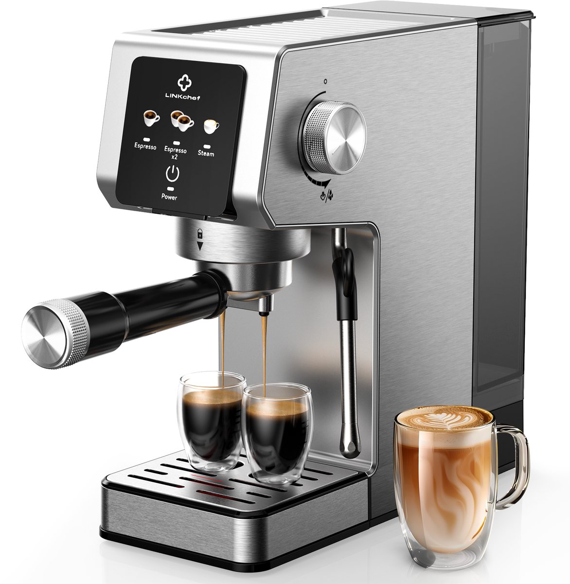 OLOEY Espressomachine van 20 bar-Compact ontwerp met stoomfu