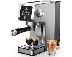 OLOEY Espressomachine van 20 bar-Compact ontwerp met stoomfunctie voor het opschuimen van melk-gemaakt van roestvrij staal-met een verwijderbaar waterreservoir van circa 1,18 liter-geschikt voor het maken van cappuccino's en lattes