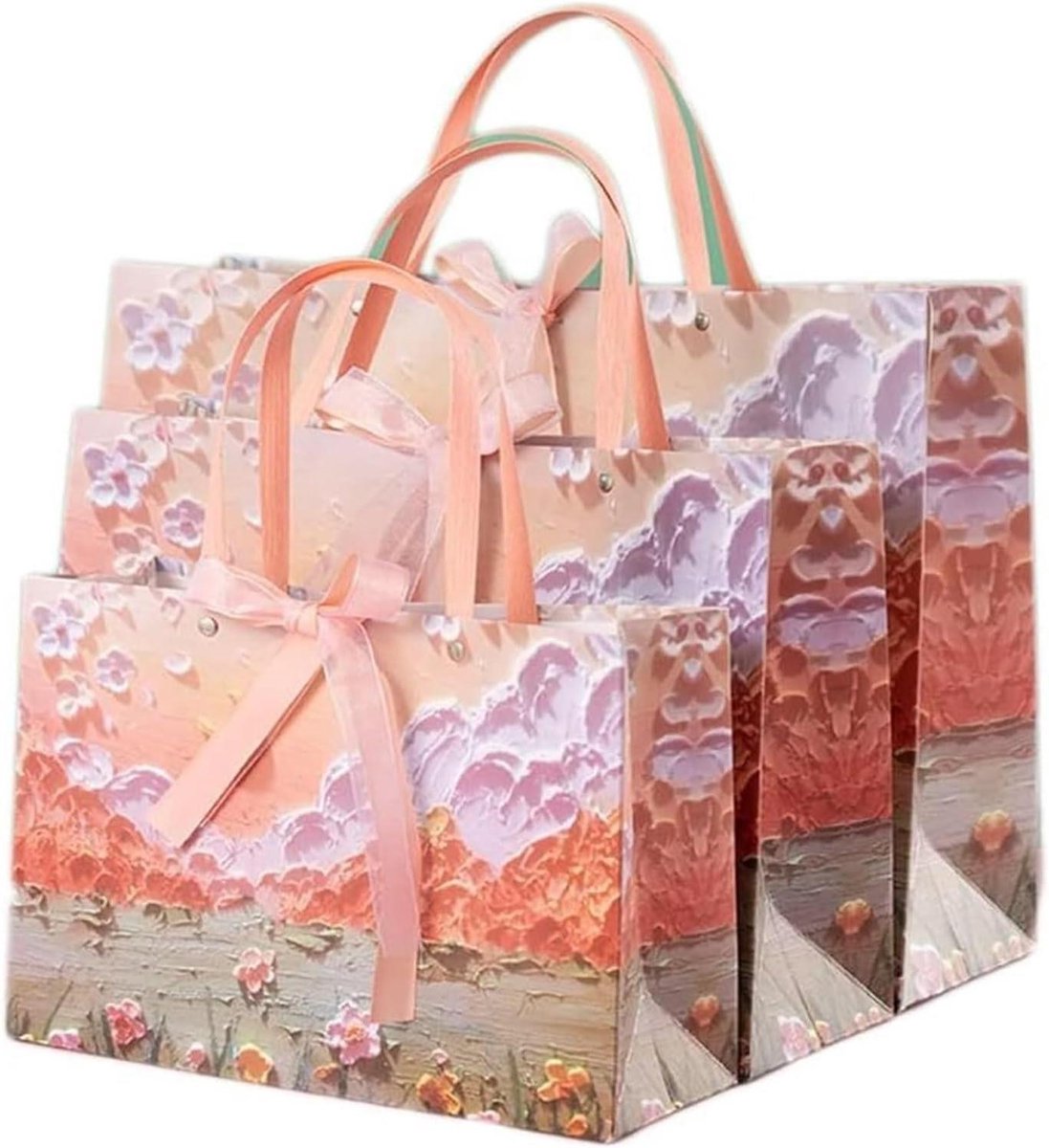 Papieren Cadeauzakjes - Draagtassen Verpakking - Cadeaus Inpakken - Verstevigde Bodem - Maat M - Bruin