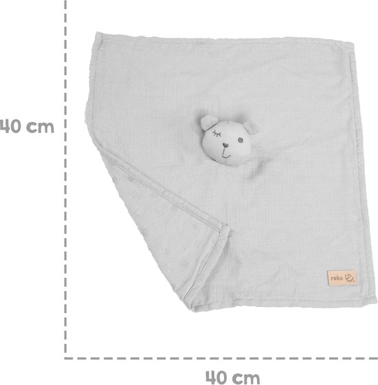 Knuffeldoek Vos - Zacht Speelgoed - Baby Comfort - Biologisch Katoen - 40x40 cm - Zilvergrijs — afbeelding 4