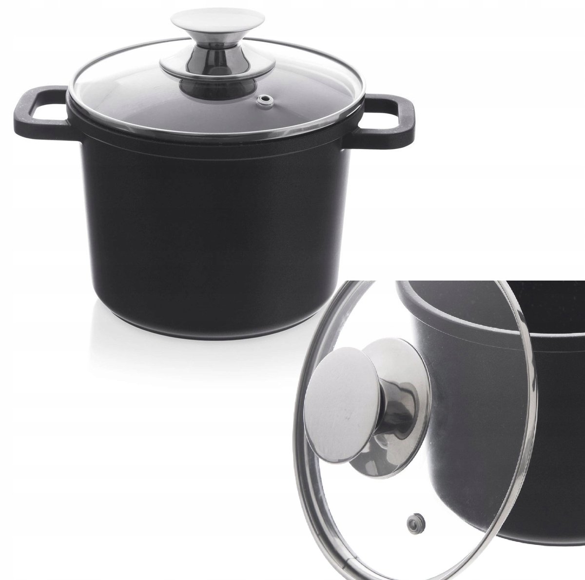 Traditionele Granieten Pan met Deksel - 17cm, 2L - Gas & Inductie