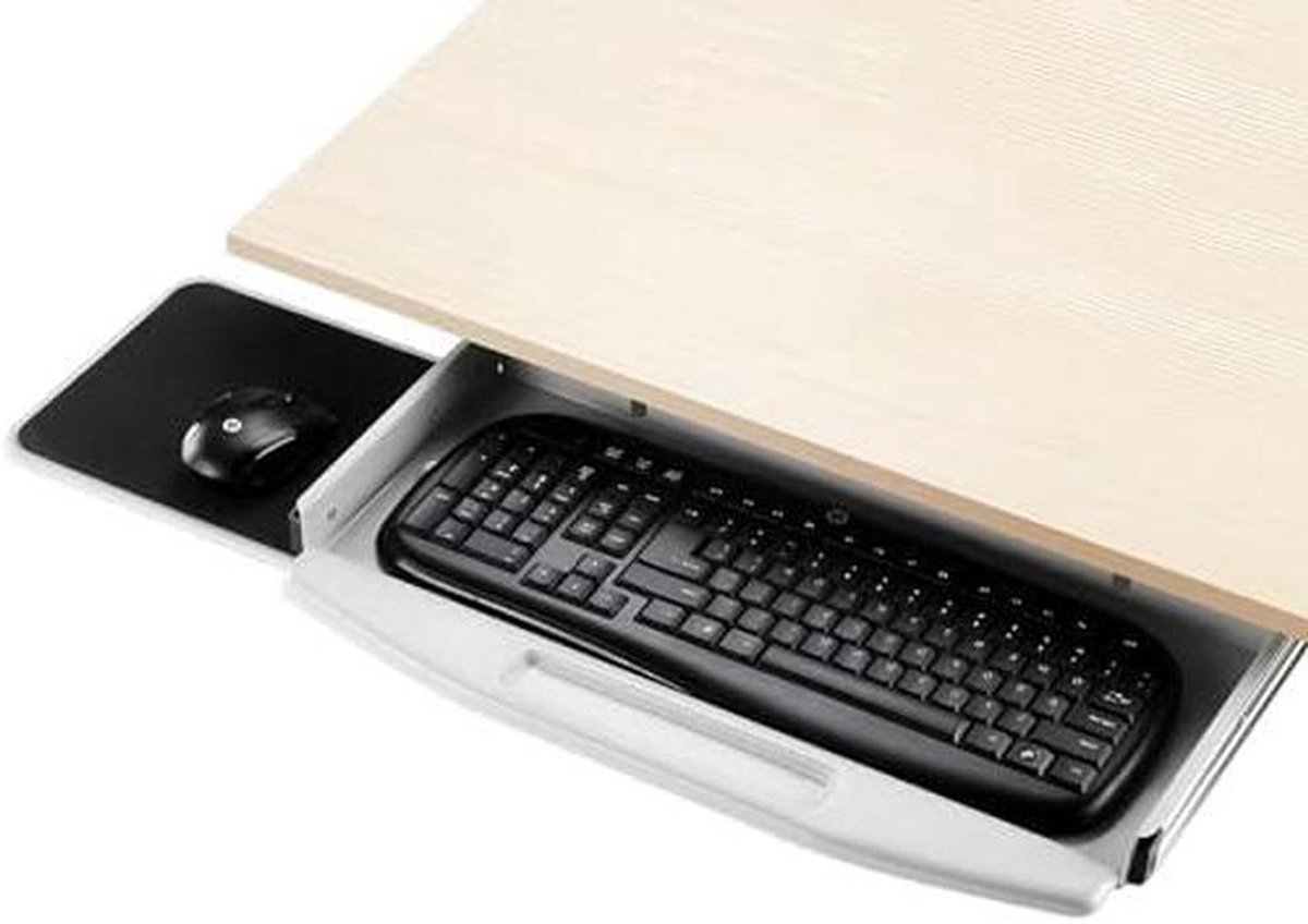 Onder Bureau Lade - Toetsenbord Plateau - Ruimte Besparen - In Hoogte Verstelbaar - 7.8 Inch Muis Platform - Zwart