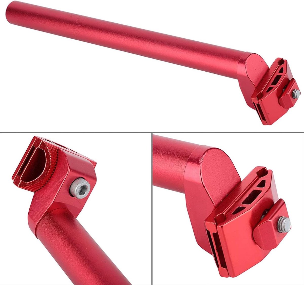 Fiets Zadelpen - Zadelbuis Onderdeel - Fietsen Comfort - Schokbestendig Ontwerp - 25.4 x 300 mm - Rood