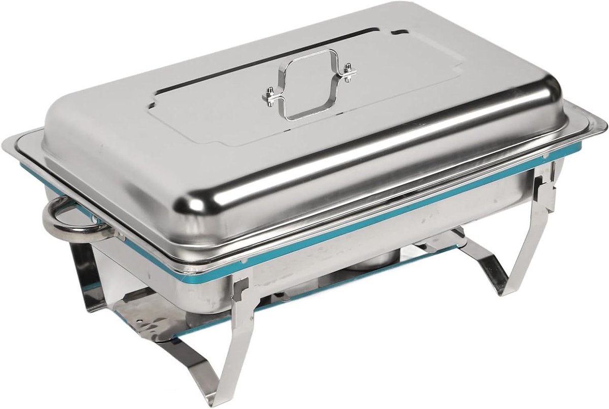 Buffet Warmer - Warmhoudbak Set - Feestelijk Serveren - Dubbele Verwarming - 11L Capaciteit - Zilverkleurig