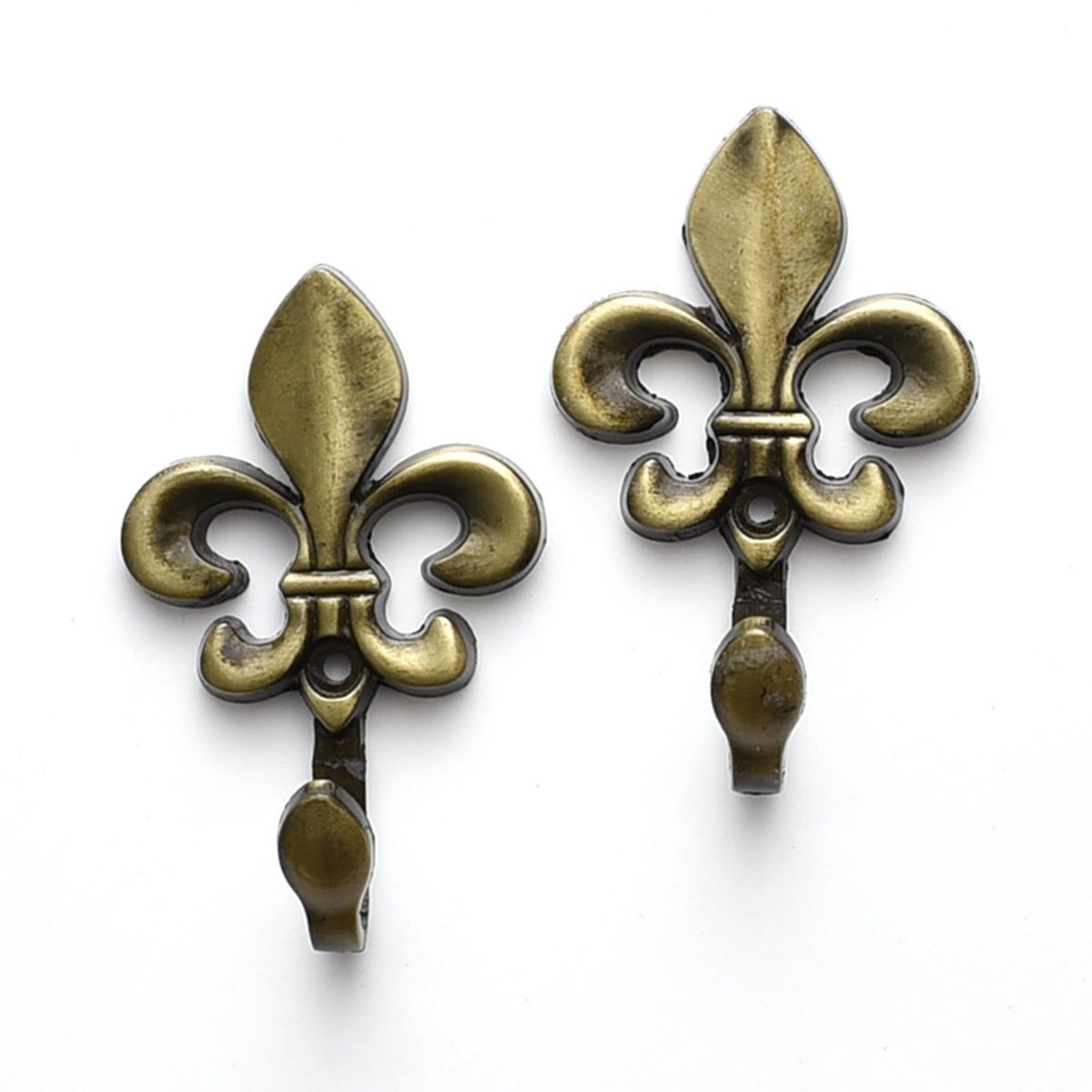 JHUBERS- Muurhaken 2 Stuks - Decoratieve Haken - Retro Metalen Haak - Roestvrij en Krasbestendig - Voor Kleding en Opslag - Cyaan Antiek - Kapstokhaak
