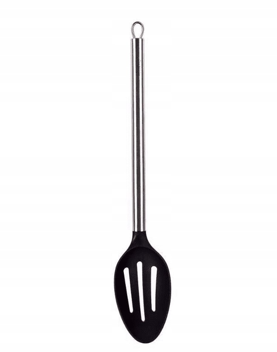 Banket Akcent Keukenlepel met Gaten - Zwart, 33 cm