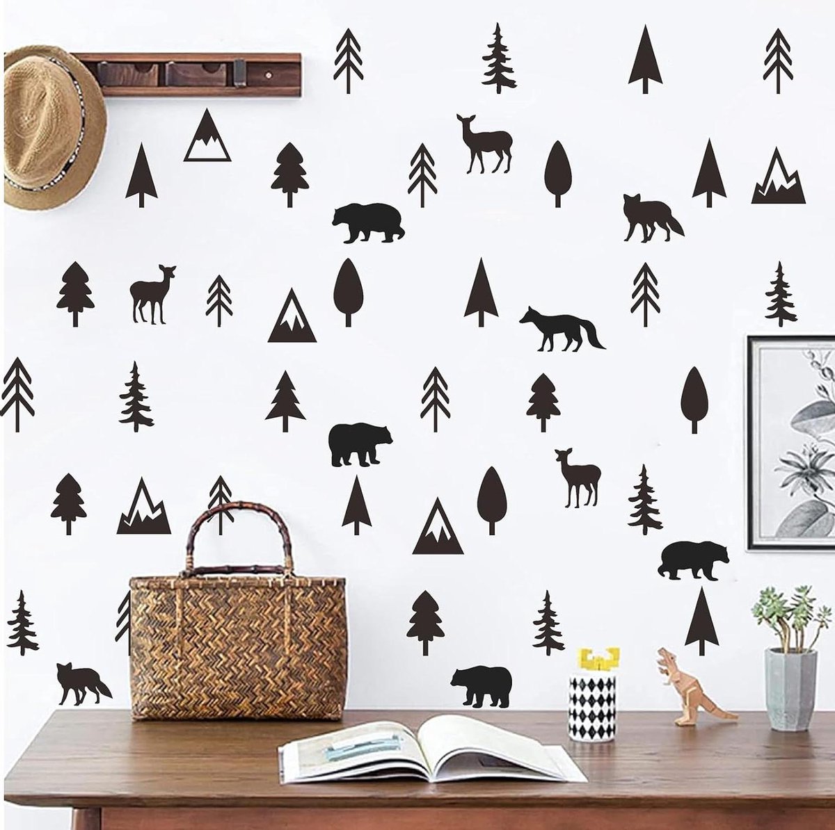 Bosdieren muurstickers - Natuur decoratie - Kinderkamer versieren - Zelfklevend vinyl - 9.