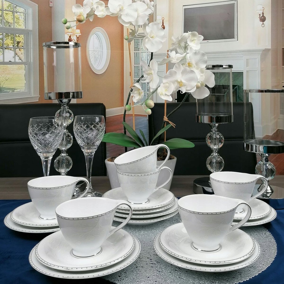 Bogucice Julia Platin Koffieservies 18-delig voor 6 personen