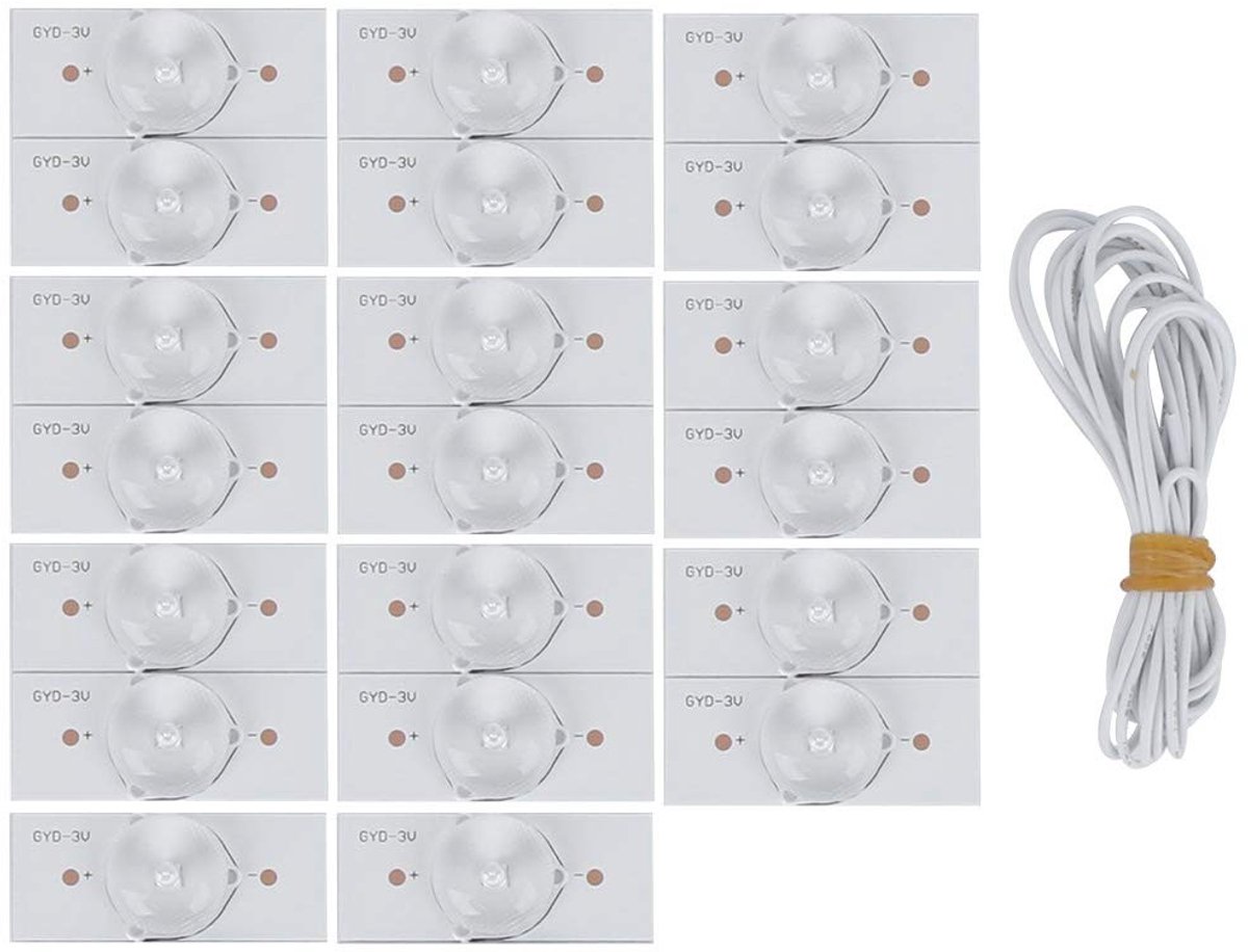 Dailygoods - Lampkralen - 3V Lampkralen - Hoge helderheid - 20 stuks - Geschikt voor LED TV Reparatie - Kwaliteit en duurzaamheid