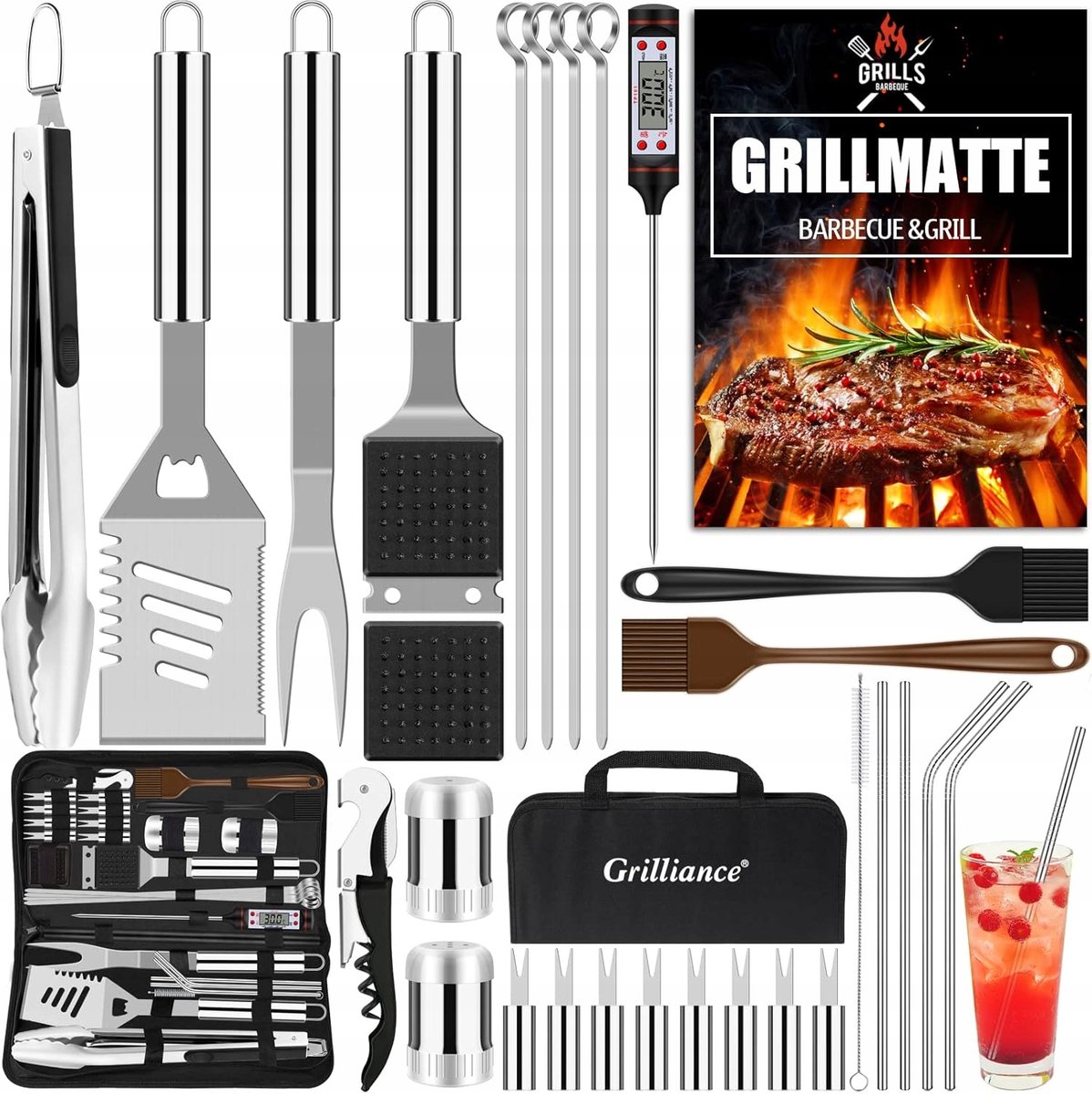 30-delige BBQ-accessoireset met handige opbergtas