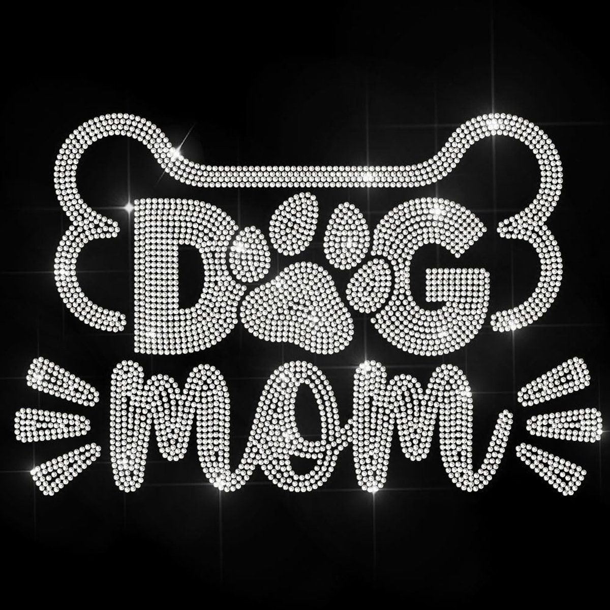 Dailygoods- Strass Transfer Hond Moeder Design - Hotfix Rhinestone - Strijken Stickers - Voetafdruk - Glanzend Glas - 29,7 x 21 cm - Strass Sticker