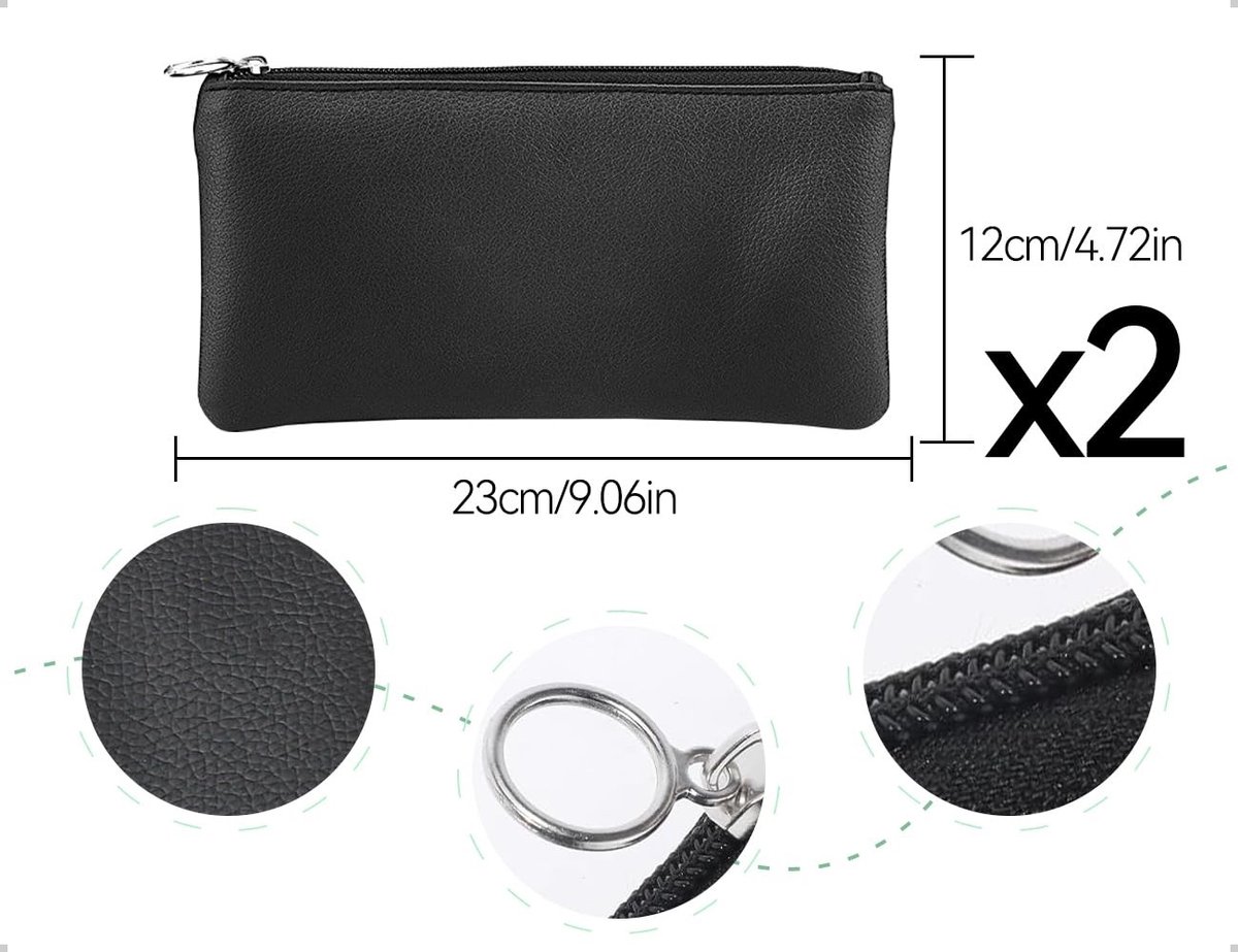 Dailygoods- Make-uptas Set van 2 - Leer - Waterdicht - Geschikt voor Dames - Handtas/Rugzak - Elegant Ontwerp - Portemonnee