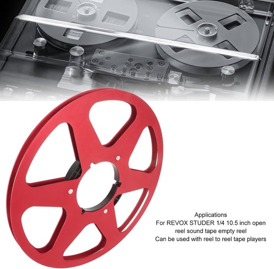Opnameband 1/4 10,5 Inch - Lege Haspel - Aluminium - Windbestendig - Compatibel met REVOX STUDER - Roestvrijstalen Schroeven - Tapehaspel — afbeelding 2