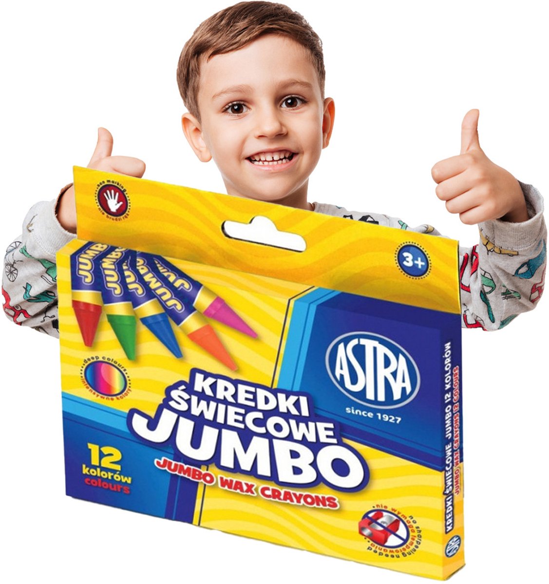 Astra Wasco Krijtjes 12 Kleuren Jumbo - Veilige & Wasbare Kunst Supplies