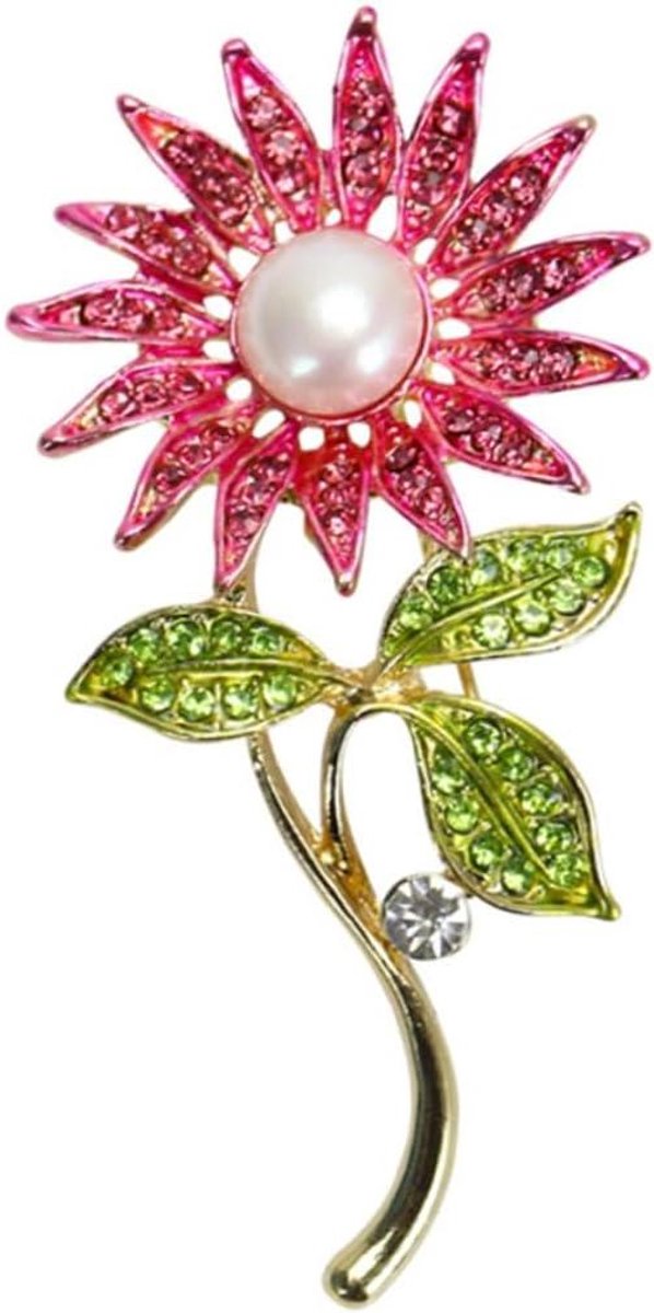 Zonnebloem Broche - Borst Pin - Kleding Decoratie - Creatief Design - 6 x 3 cm - Goudkleurig