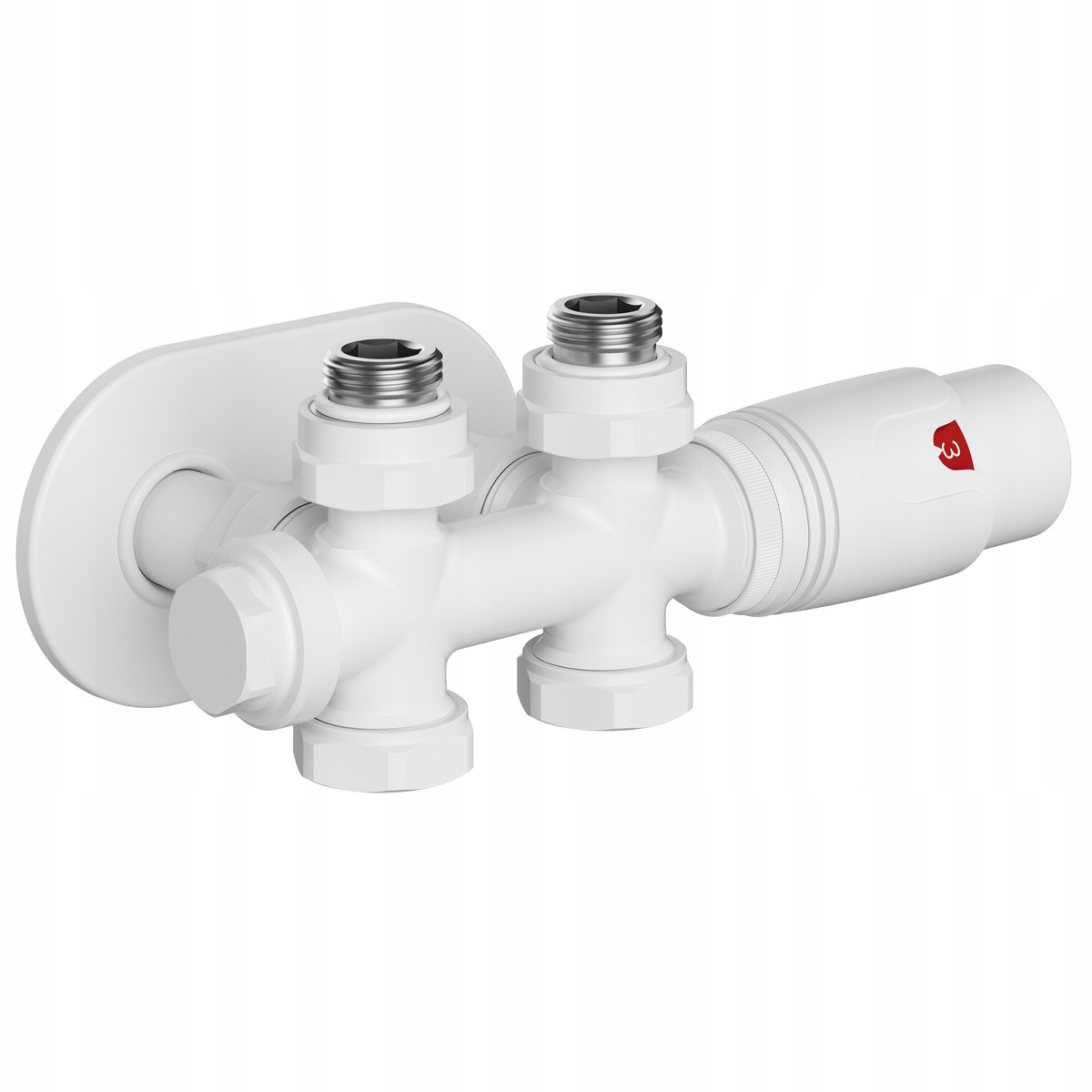 Thermostatische Radiatorafsluiter Hoek/Recht Wit met Rozet NAST-WH
