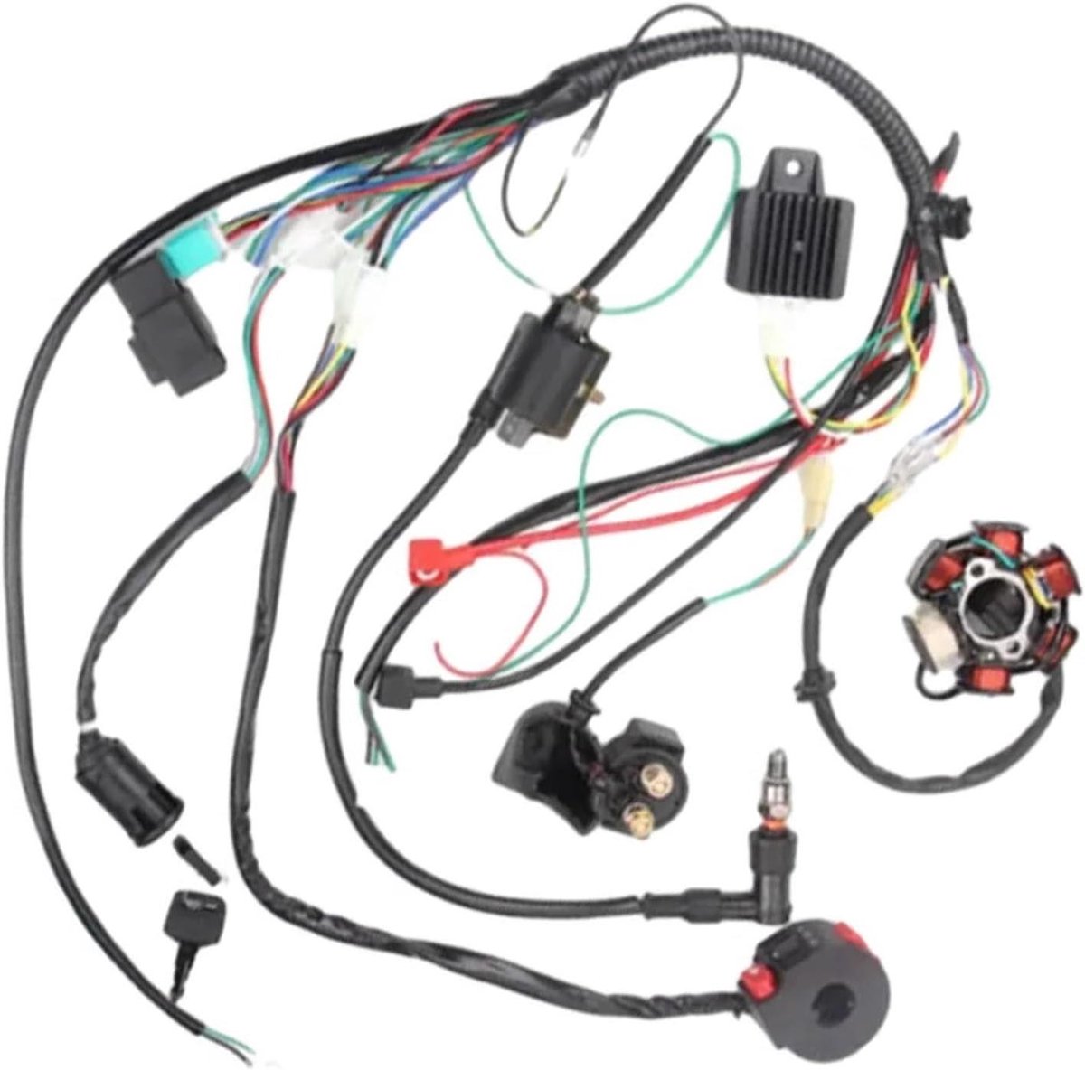 Ontsteking Stator Kit - Elektra Kabelboom CDI - Motor Starten - Verbeterde Efficiëntie - 6 Spoelen - Zwart