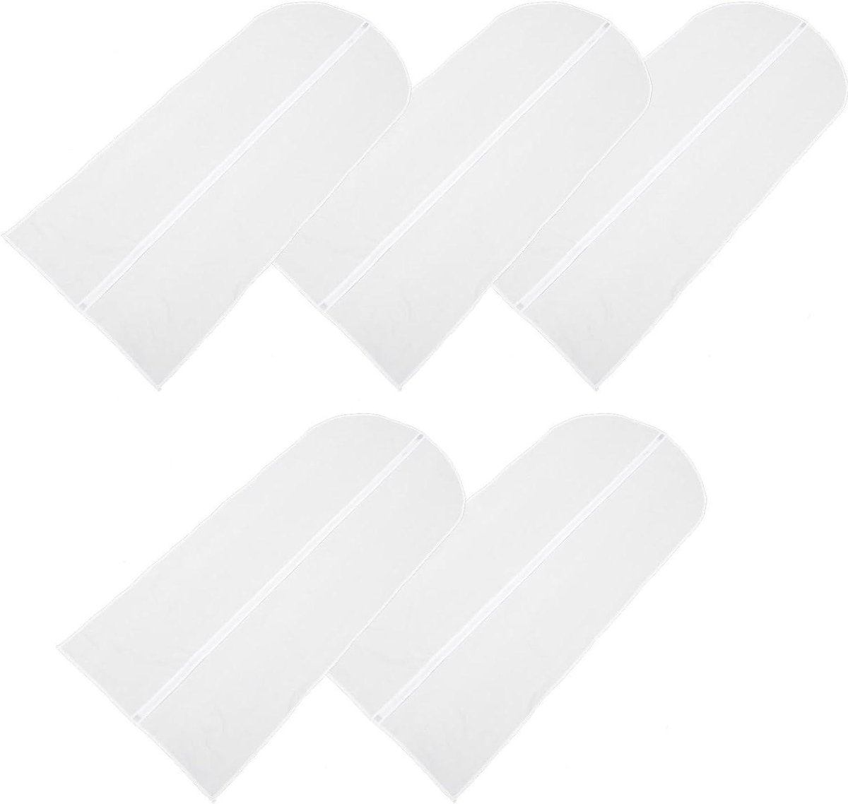 Kledinghoezen Set - Kledingbeschermers - Kleding Opbergen - Herbruikbaar Transparant - 120x60 cm - Wit