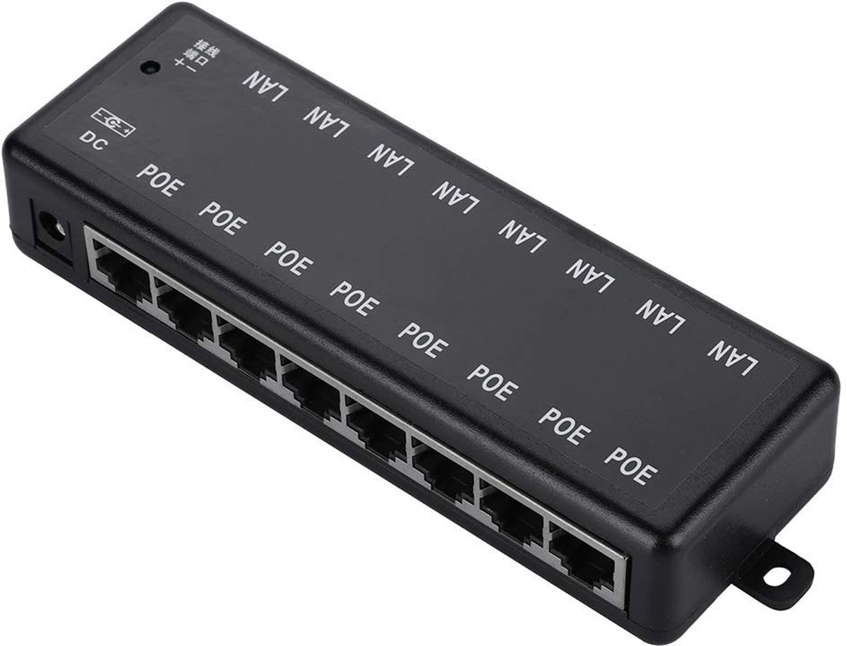 Golden crown - 8 Port PoE Injector - Passive PoE Adapter - DC12V-48V - 8 Interfaces - Ethernet Power Module - Voeding voor netwerken - Geschikt voor d