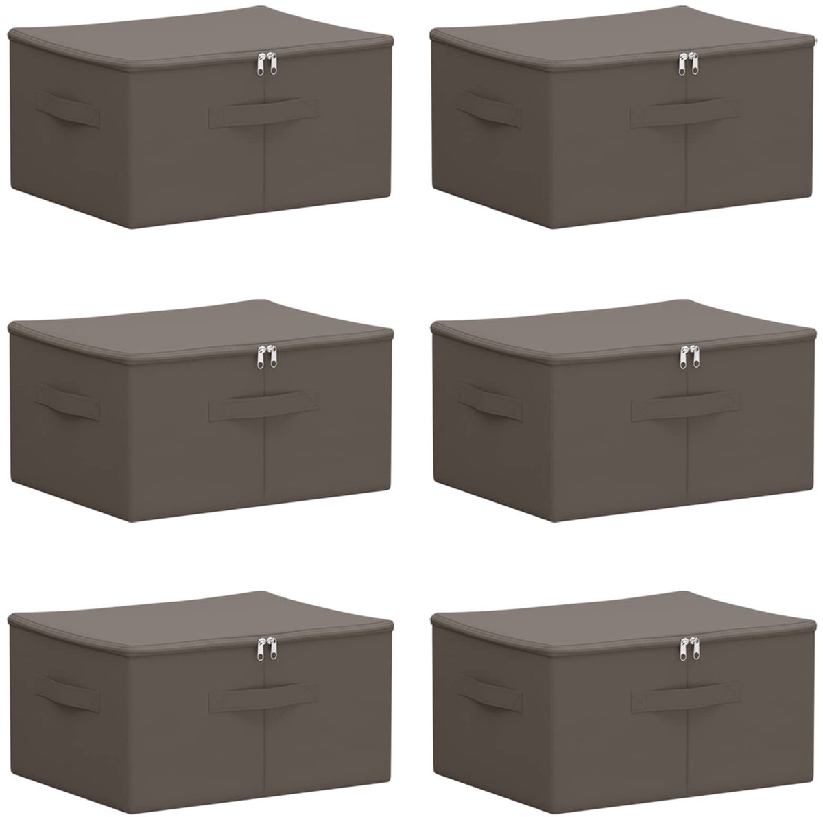 vidaXL - Opbergbox - 6 - pcs - Grijs - 43 - x - 34 - x - 23 - cm - Nonwoven - stof