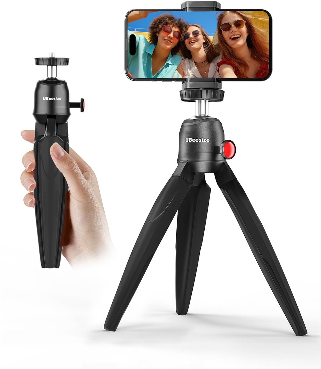 NTHProducts - Mobiele telefoonstatief - Action camera statief - Draagbaar en flexibel - Crimson rood - Vlog statief - Inclusief draadloze afstandsbedie...