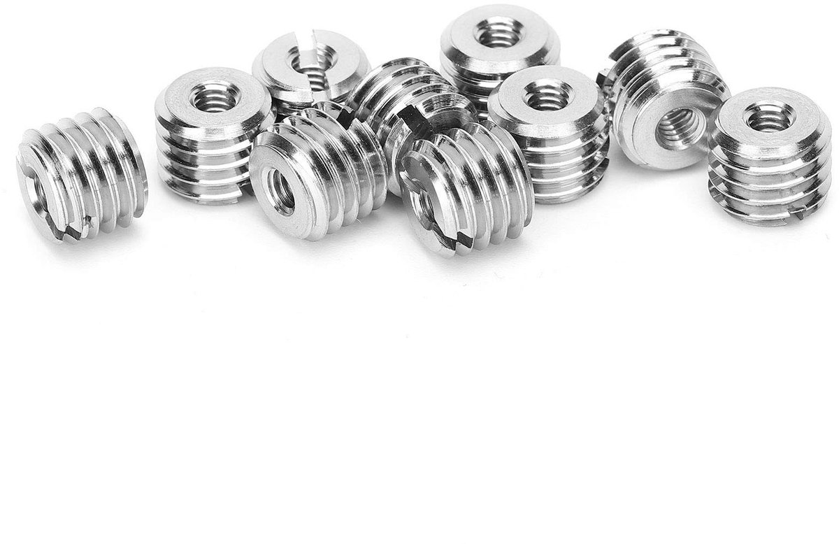 NTHProducts - Slotted Nut - M4x0.7mm - Roestvrij staal - 10 stuks - Schroefverbinding - Voor draadreparatie - 8 mm lengte