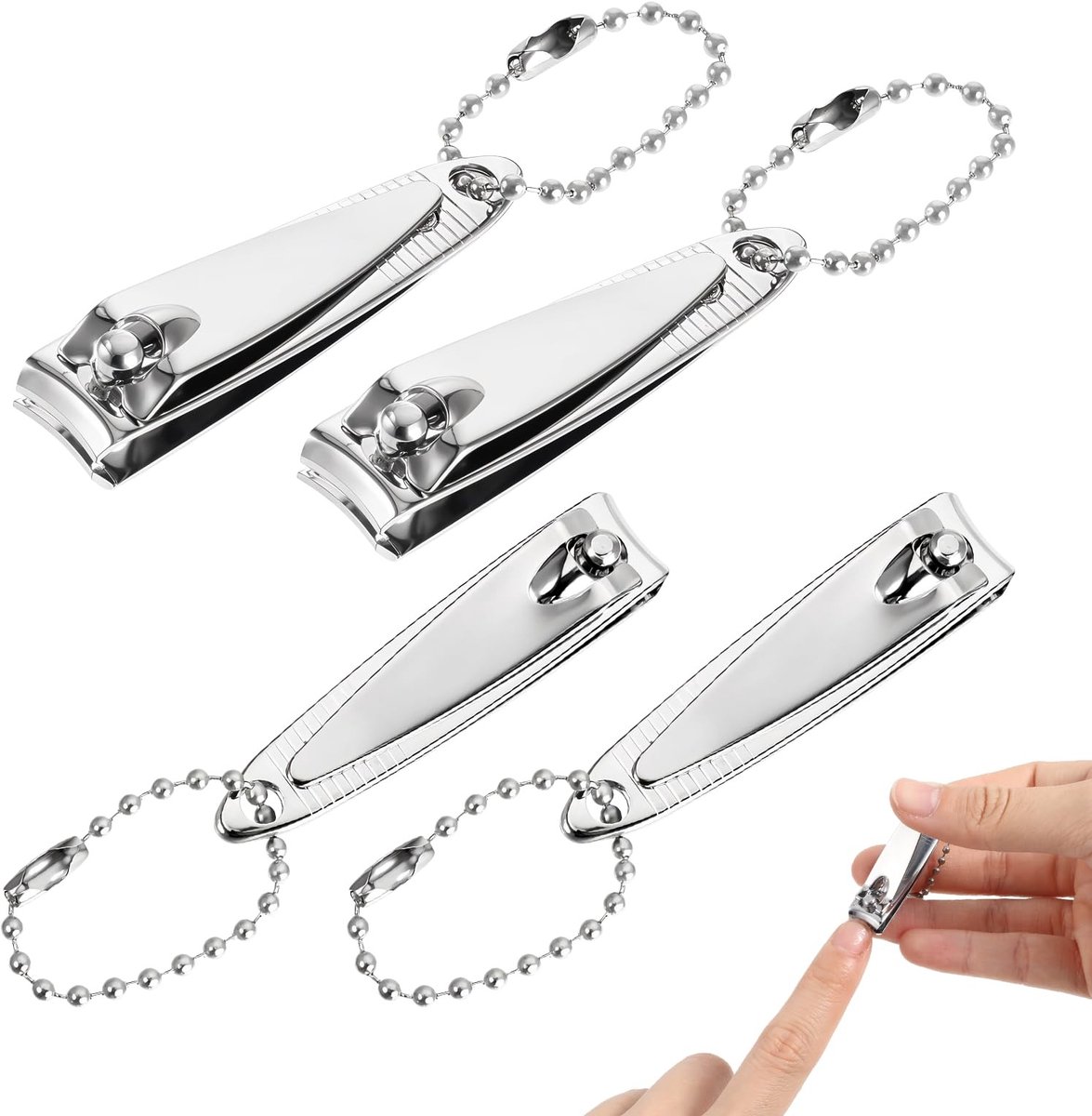 NTHProducts - Nagelknippers Set - Ideaal voor Manicure en Pedicure - Handbag Formaat - Met Vijl - 4 Stuks - Voor Onderweg en Thuis