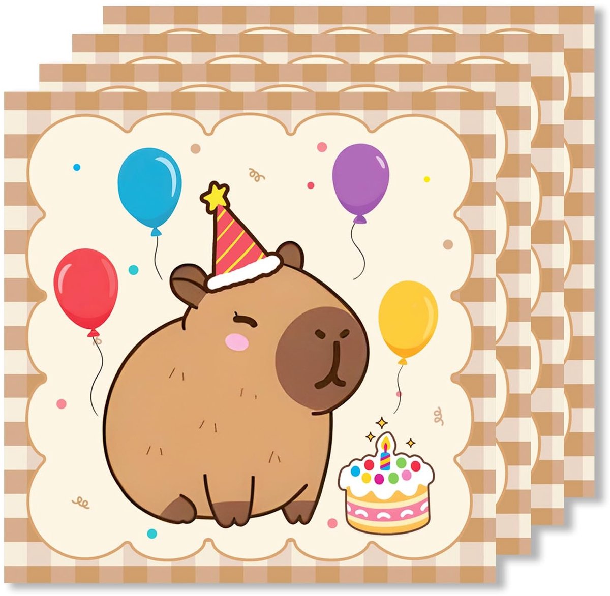 NTHProducts - Capybara Servetten - Kinderfeestje - Multicolor - Decoratie - Dierenliefhebbers - Perfect voor verjaardagen - 33 x 33 cm
