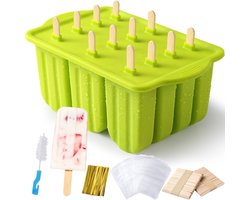 MTTProducts - Silicone Ice Molds - Popsicle Moulds - Herbruikbaar en BPA-vrij - 12 Stuks - IJs Mallen voor Kinderen - Perfect voor Zomerse Traktaties