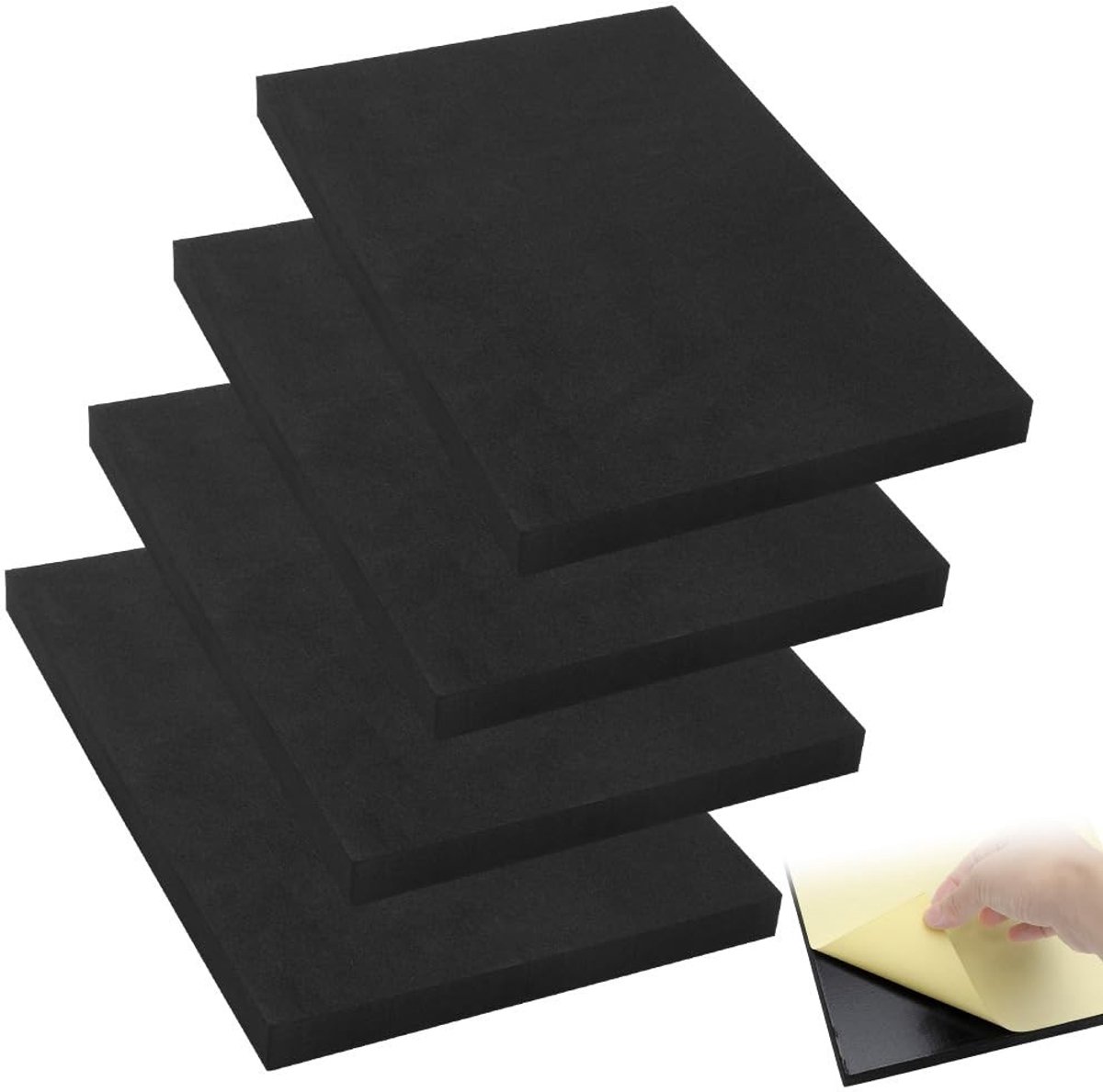 NTHProducts - Zelfklevende Foam Platen - Ideale Isolatie - Zwart - Voor DIY Projecten - Meerdere Toepassingen - 4 Stuks
