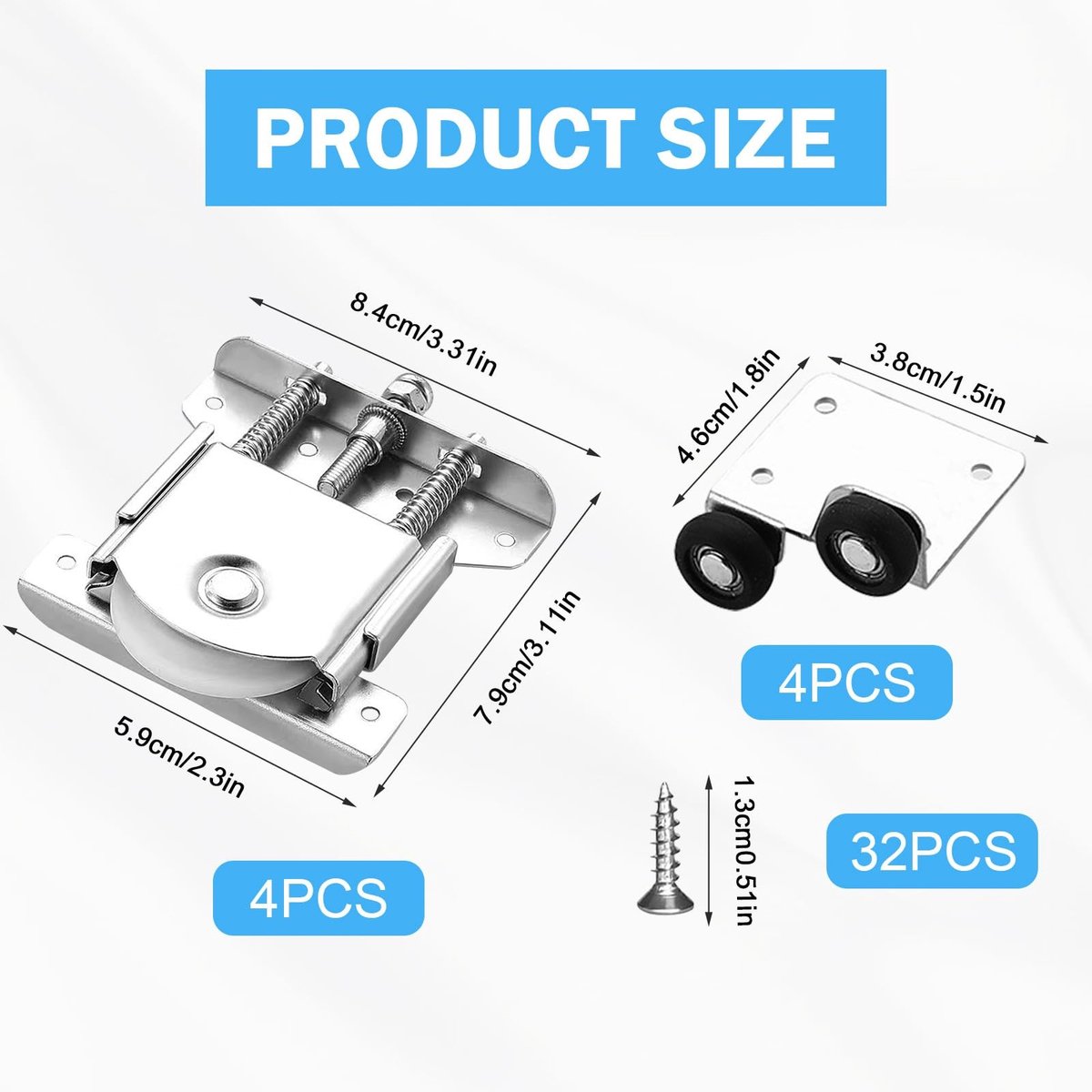 NTHProducts - Silent Sliding Door Wheels - Dubbel Veerontwerp - Verhoogde Laadcapaciteit - Zwart - Stille Wielen - Geschikt voor Kasten en Deuren - 8 S...