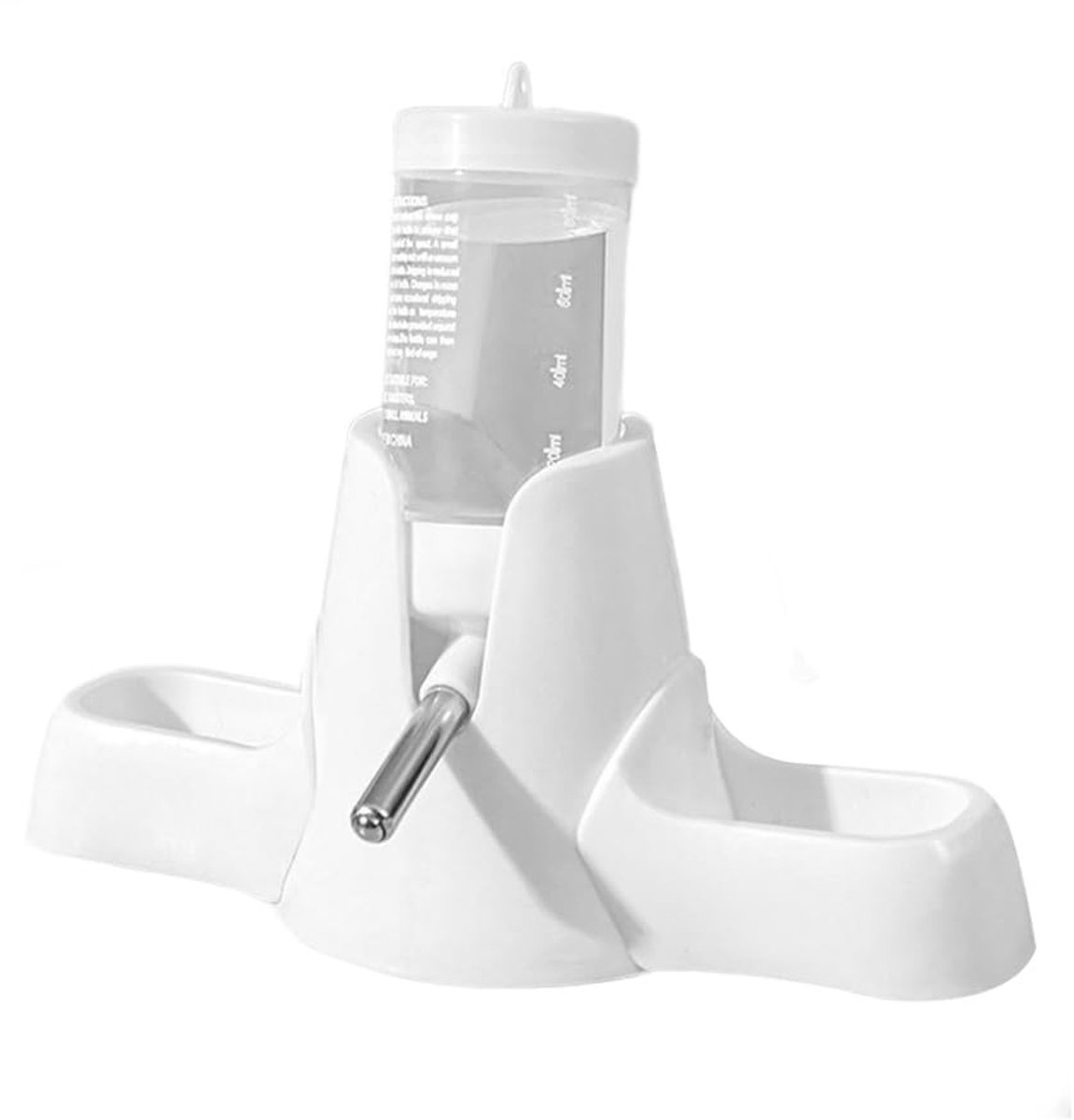 MTTProducts - Hamster Water Bottle - Leakproof - 80ml - Dubbele Kom - Hydratatie - Geschikt voor kleine dieren - Compact formaat
