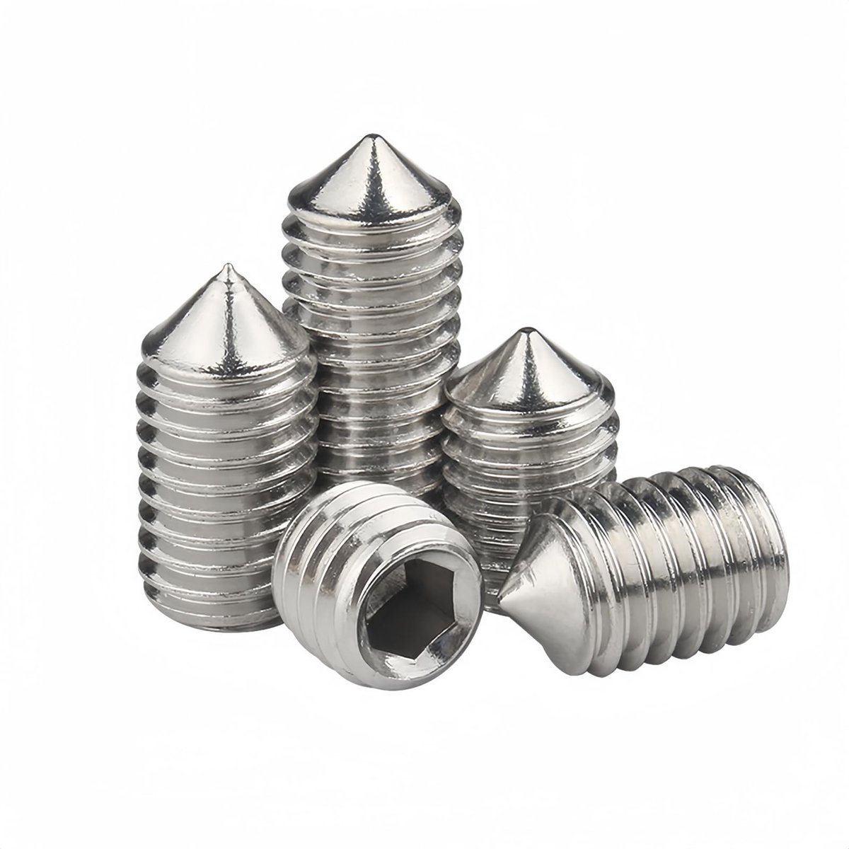 Allecto - Kegelpunt - Madeschroeven - Roestvrij staal - M2,5 x 8 mm - Schroefdraadpennen - Machineschroeven - Geschikt voor bevestigen - 50 stuks