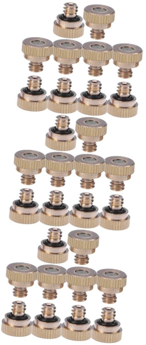 Allecto - Stainless Steel Pressure Misting - Tuin Irrigatie - Robuust en Duurzaam - Gouden Spuitkop - Buitenkoeling - 30 Stuks - Geschikt voor Tuin...