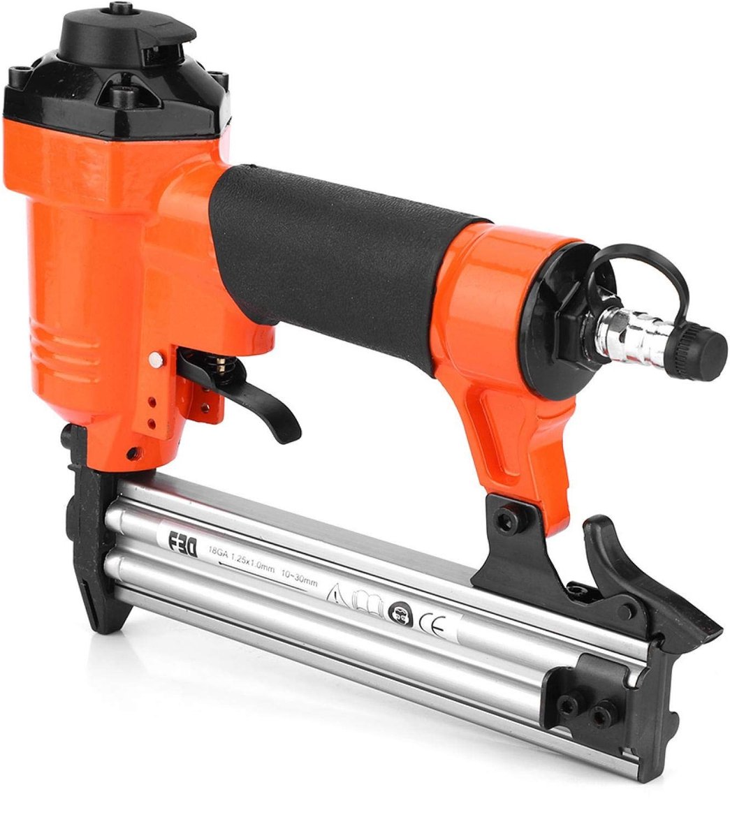 Allecto - Draagbare pneumatische lucht Brad Nailer - 18 Gauge precisie - Voor trimwerk en kroonlijsten - Handzaam formaat - Tot 100 Brad Nails - Ge...