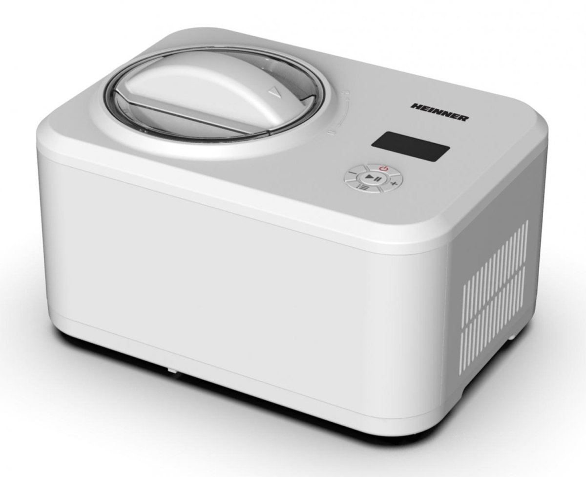 Heinner Zelfvriezende IJsmachine – 120 W – Inhoud 1,5 L – Ingebouwde Compressor – IJs- en Yoghurtfunctie – LED-display – Digitale Timer – Warmhoudfunctie 1 Uur – Wit