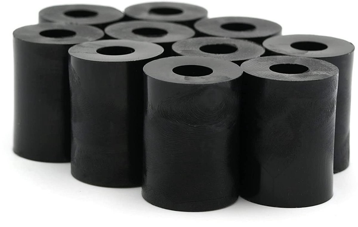 Allecto - Afstandsstukken - Afstandshulzen voor M6 - HD-polyethyleen - Zwart - Sluitringen voor montage - Geschikt voor diverse toepassingen - 10 s...