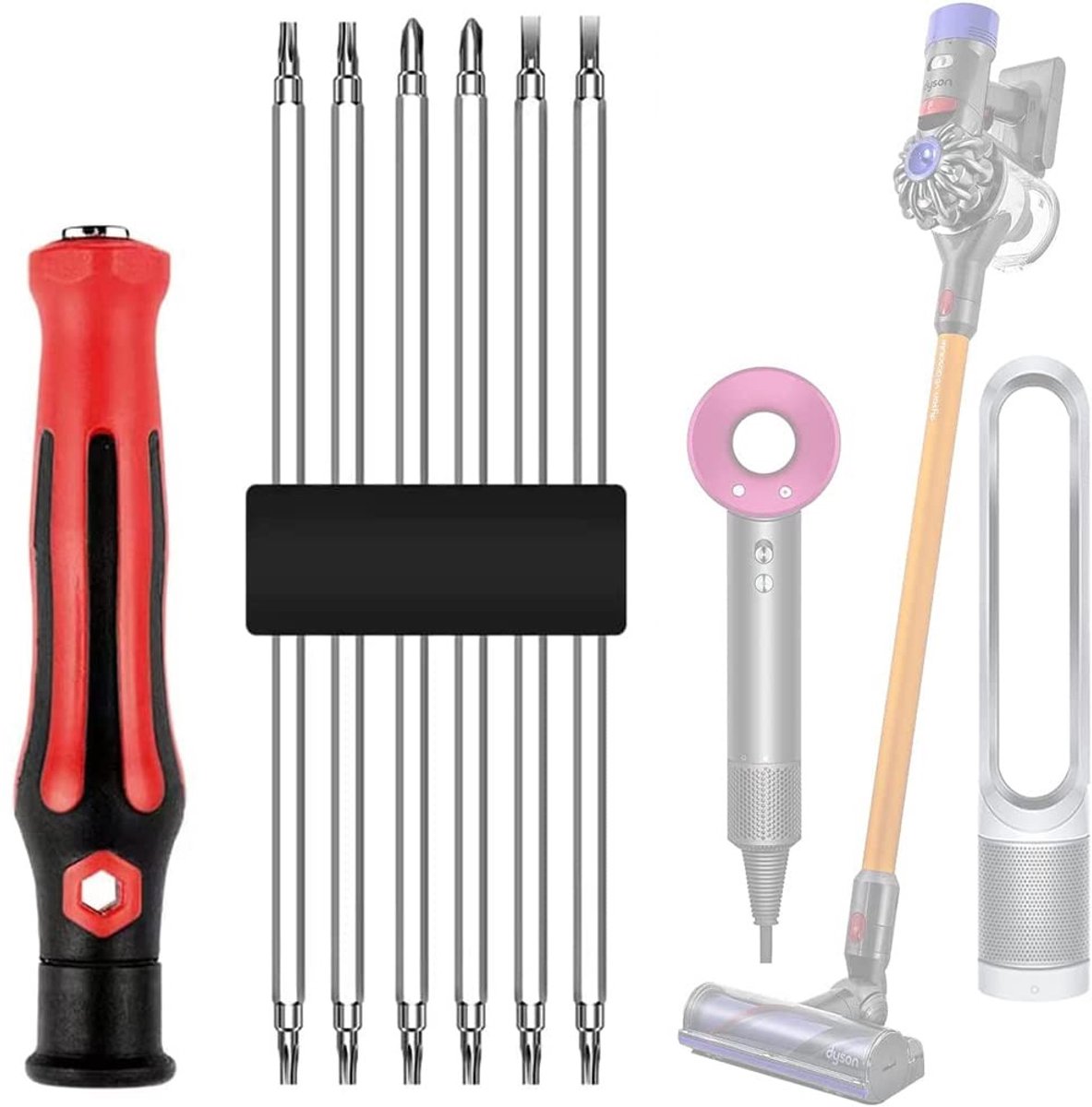 Allecto - Reparatiegereedschap - Torx-schroevendraaierset - Onderhouds- en demontagegereedschap - Set van 7 stuks - Geschikt voor Dyson V6 V7 V8 V1...