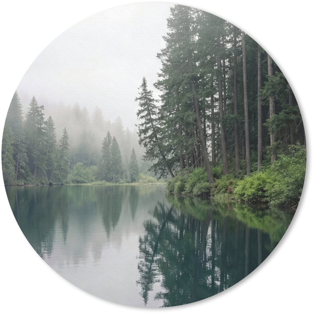 Muismat rond 30x30 cm - Mousepad Bergen - Meer - Bos - Ronde muismatten