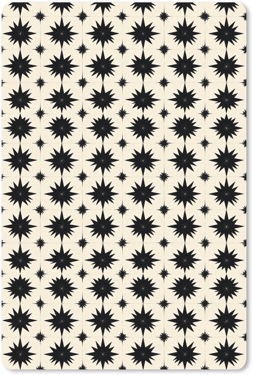 Muismat 13x20 cm - Mousepad Stervormen - Geometrisch - Zwart - Muismatten