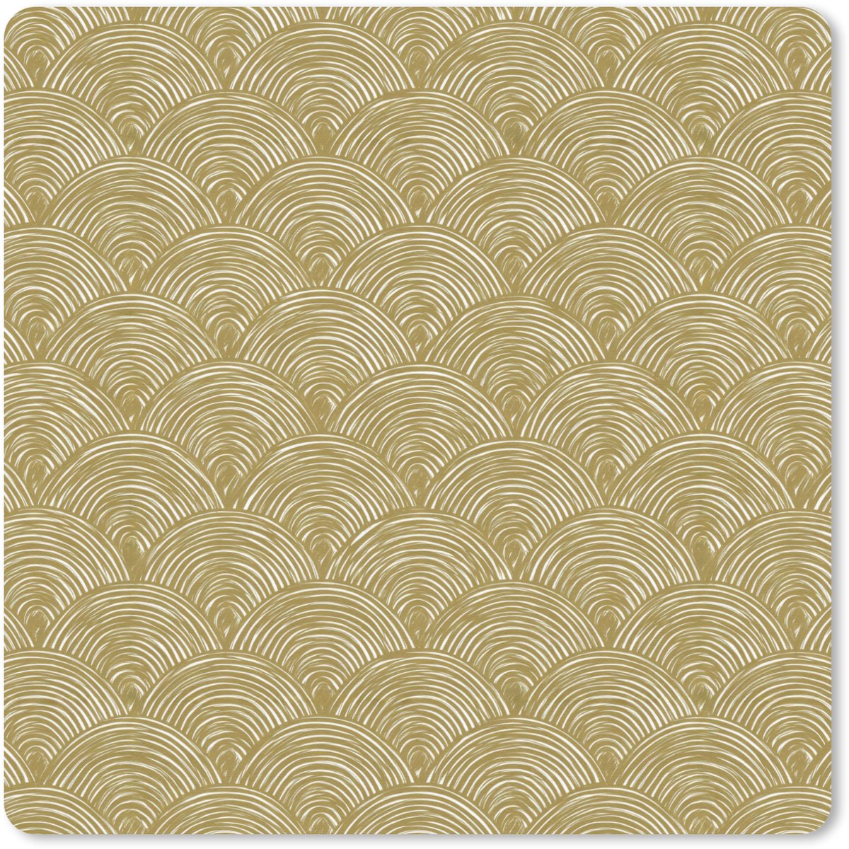 Muismat 20x20 cm - Mousepad Waaier - Geometrisch - Groen - Muismatten