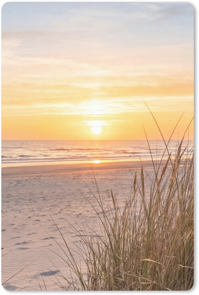 Muismat 13x20 cm - Mousepad Zonsondergang - Duinen - Zee - Muismatten