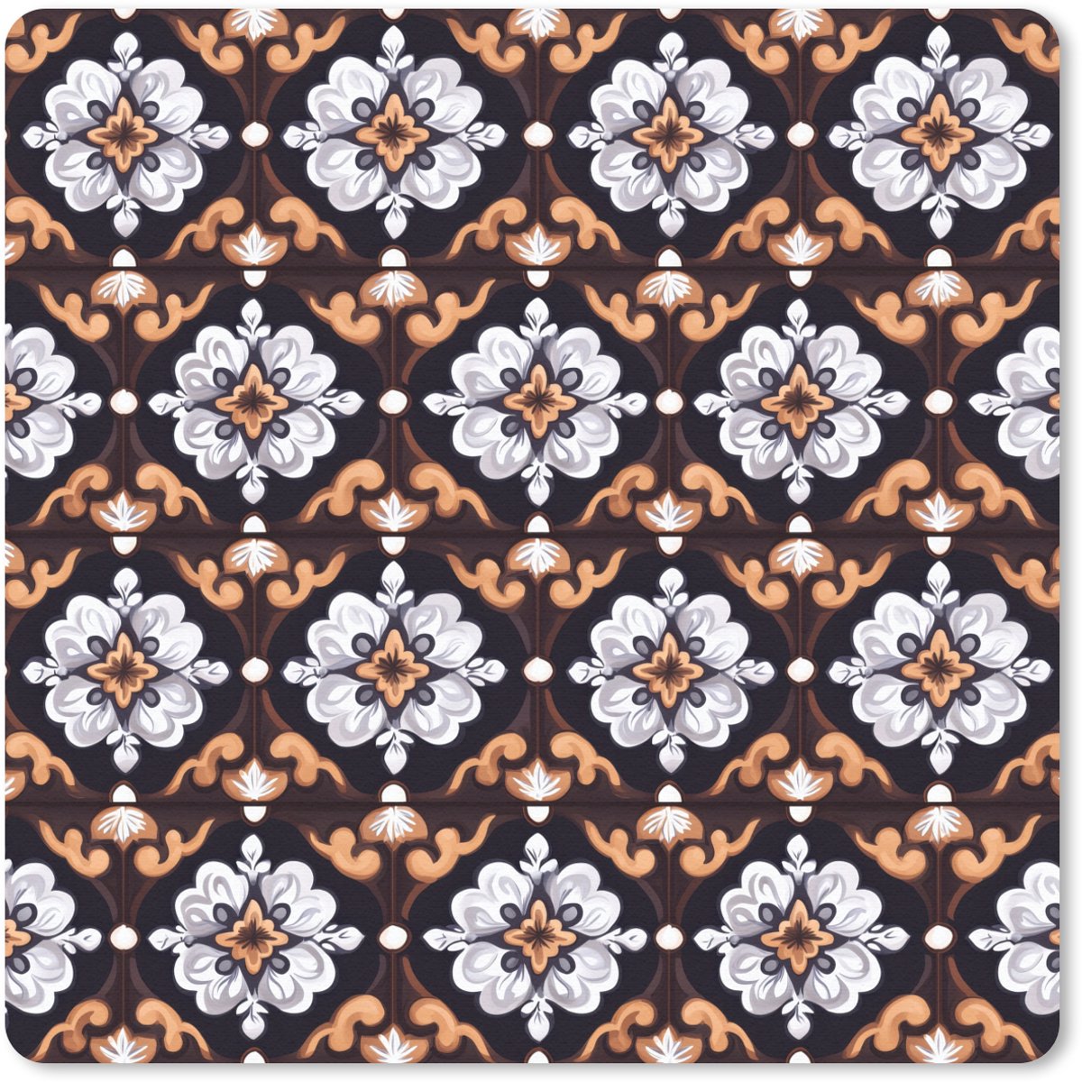 Muismat 20x20 cm - Mousepad traditioneel - Element - Kleurrijk - Muismatten