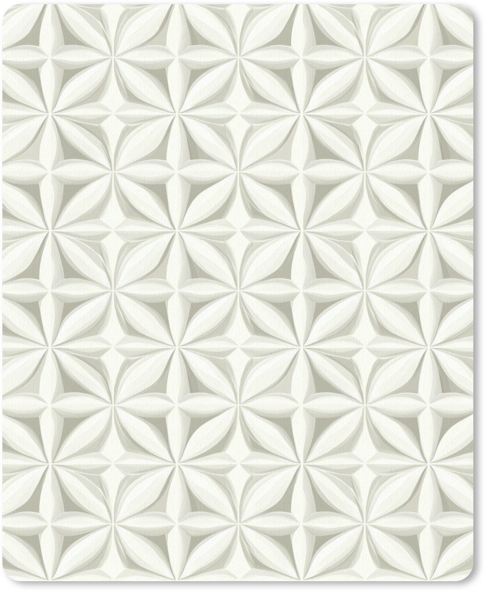 Muismat 12x16 cm - Mousepad Abstract - Structuur - Grijs - Wit - Muismatten