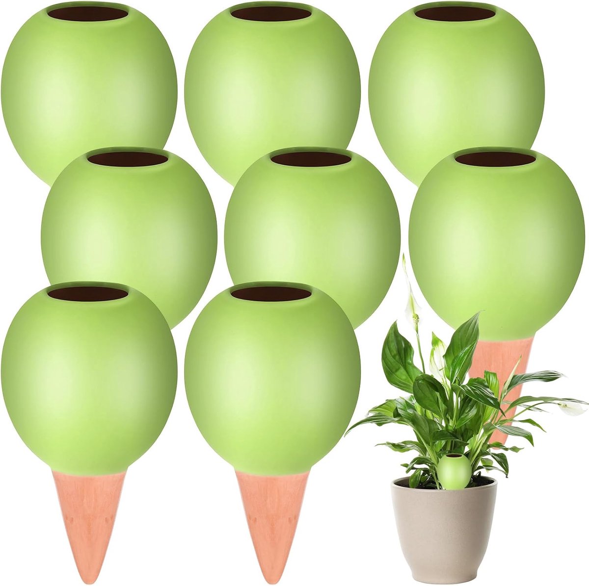 Toncones Irrigation Terracotta Balls - Automatische Ceramische Irrigatie Apparaten voor Binnenplanten - Vakantie Potplanten en Balkon Dozen Waterdispenser Langzame Release (Groen)