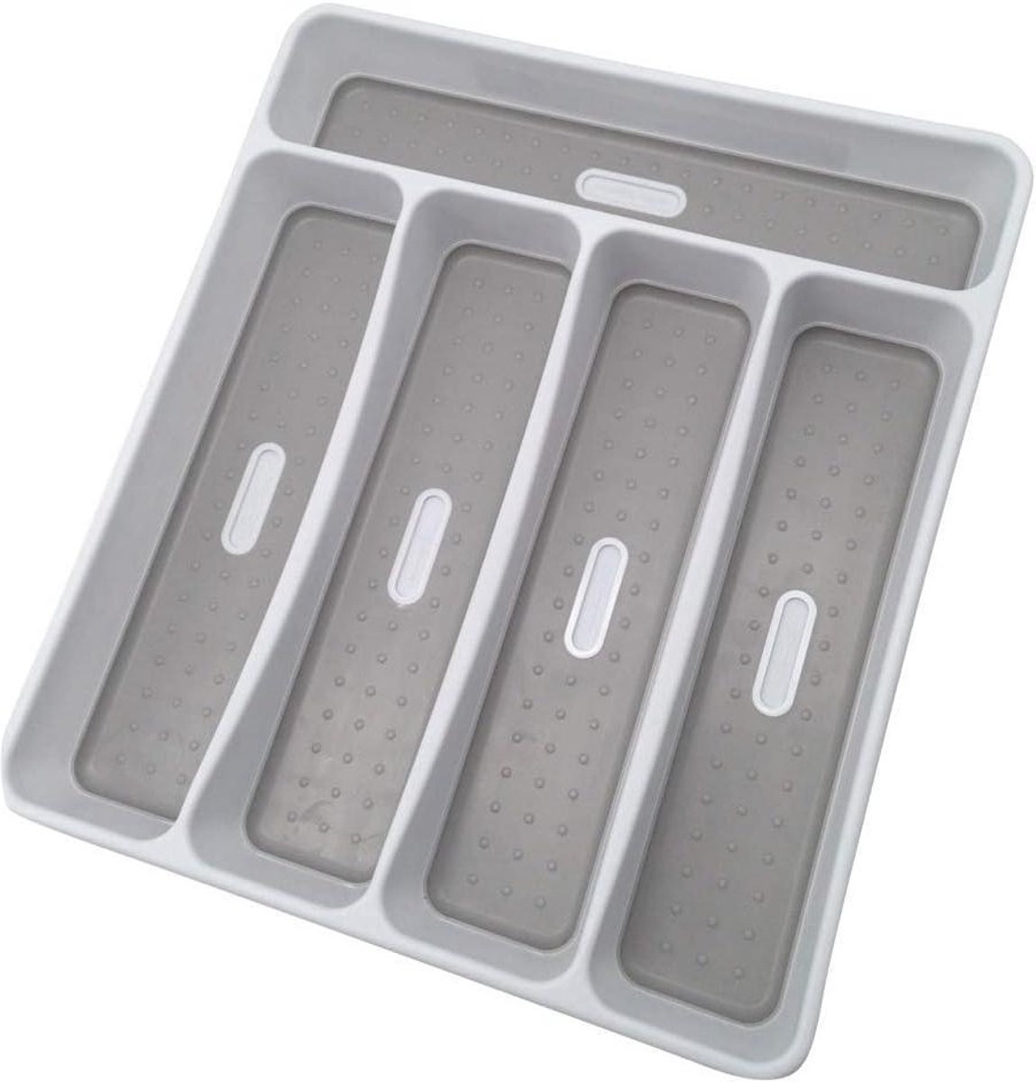 Besteklade Organizer - Keuken Ladebak - Bestek Opbergen - Antislip Bodem - 40x32x4.5cm - Grijs